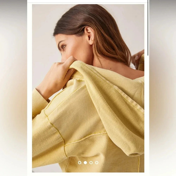 Pilcro Surplice Tunic Hoodie Yellow Size Small - Picture 3 of 8
